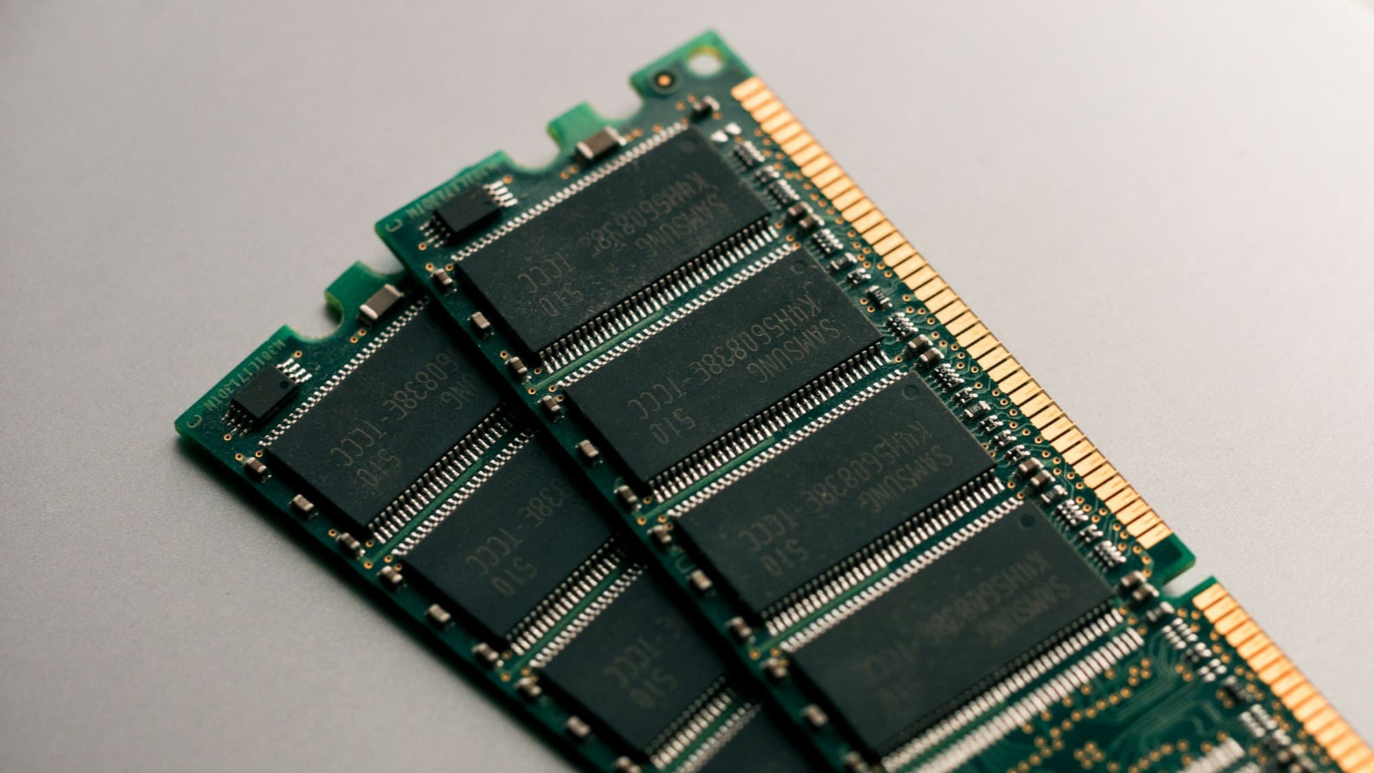 Close-up of a green circuit board